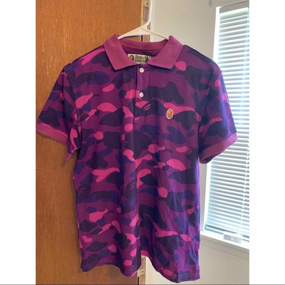 bape purple camo shirt